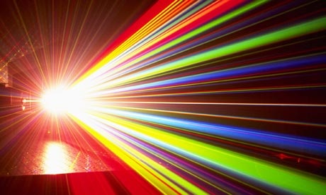 Split laser beam